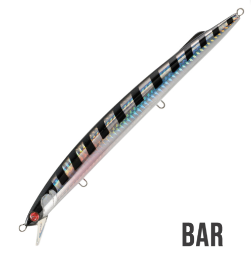 דמוי דג Seaspin Mommotti 190 K צבע BAR דפוס ברקודה עם פסים וקרסי BKK.