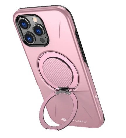כיסוי פלסטיק ורוד עבור Miracase Miramag iPhone 16 Pro Max