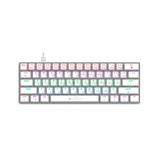 מקלדת מכנית חוטית לבנה MMCK100 עם תאורת RGB מבית Miracase