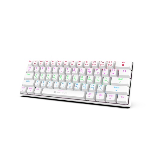 מקלדת מכנית חוטית לבנה MMCK100 עם תאורת RGB מבית Miracase