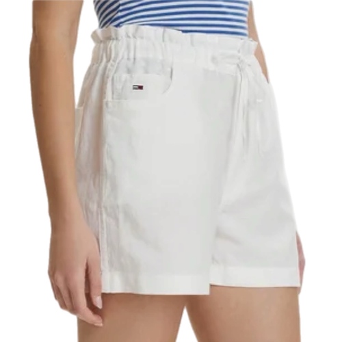 מכנס TOMMY JEANS פשתן מידות XS-L לנשים בגוון לבן
