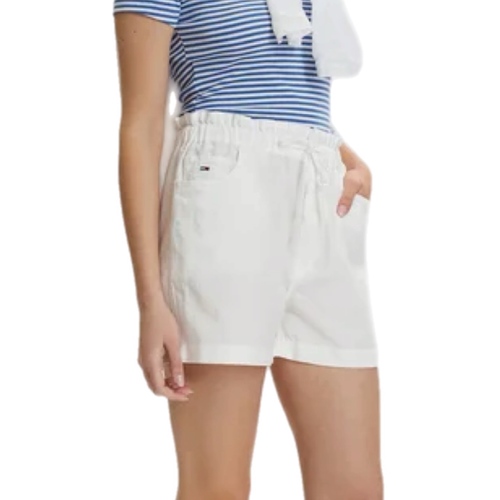 מכנס TOMMY JEANS פשתן מידות XS-L לנשים בגוון לבן