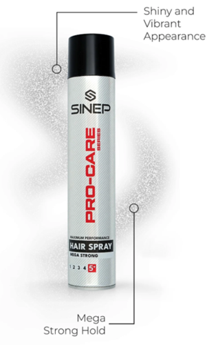 SINEP Pro-Care Mega Strong Hair Spray – ספריי לשיער קיבוע חזק במיוחד 400 מ״ל