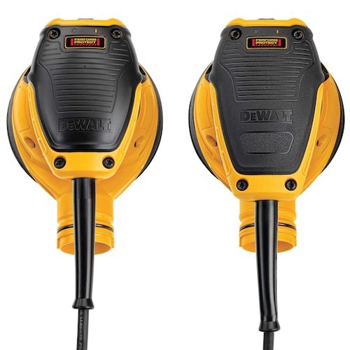 מלטשת אקצנטרית DeWALT DWE6423 5 אינץ' בצבע צהוב ושחור מהירות משתנה גומי overmold כיס אבק Hook and Loop
