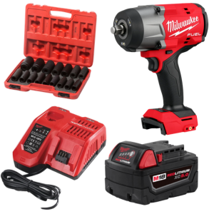 סט מפתח בוקסות נטען מילווקי - Milwaukee 2967-22 M18 FUEL 18V כולל 1 סוללה 5A, מטען מהיר וסט בוקסות