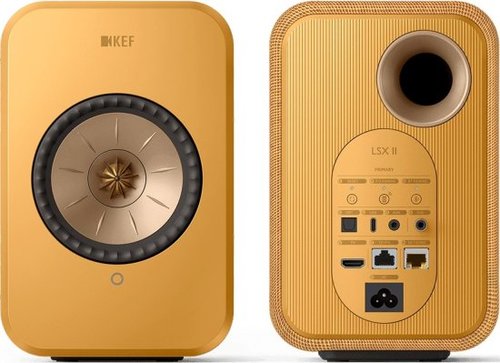 זוג רמקולים מוגברים Kef LSX II - הדגם החדש! צבע צהוב!