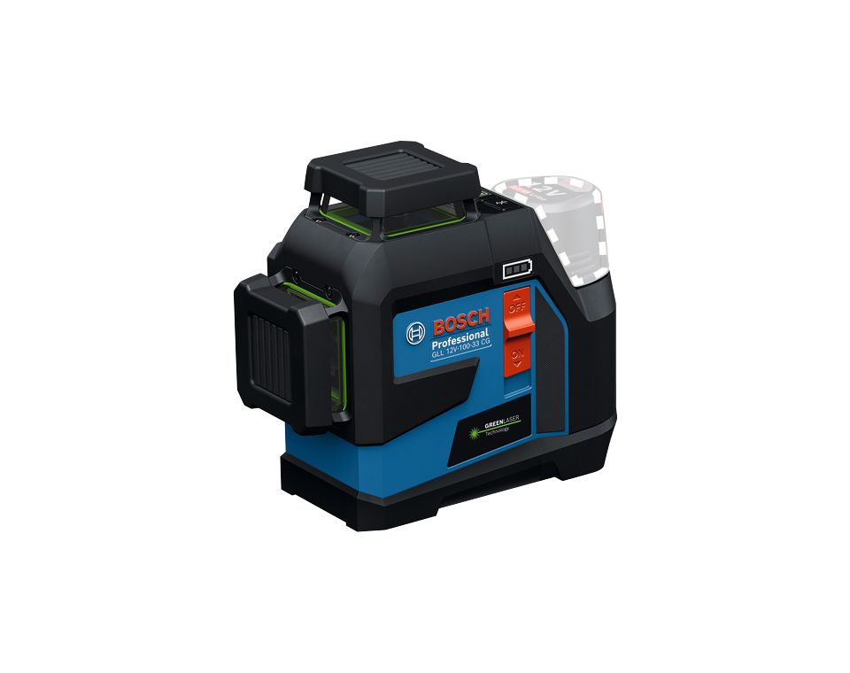 פלס לייזר GLL 12V-100-33CG   קרניים ירוקות