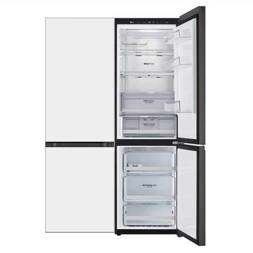 מקרר מקפיא תחתון 344 ליטר LG GR-B374WG זכוכית לבנה *יחידה אל ג'י