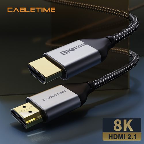כבל מטר 1 Cabletime  8K Slim HDMI 2.1 Cable HDMI TO HDMI   