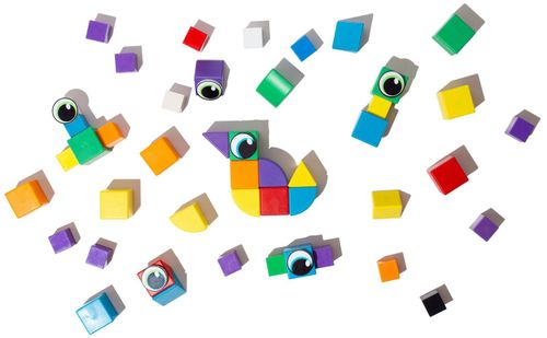 My First Magnetic Cubes שש זוגות עיניים מגנטיות דו-צדדיות כחול וירוק
