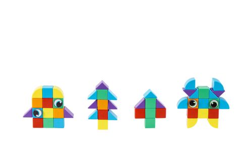 My First Magnetic Cubes שש זוגות עיניים מגנטיות דו-צדדיות כחול וירוק