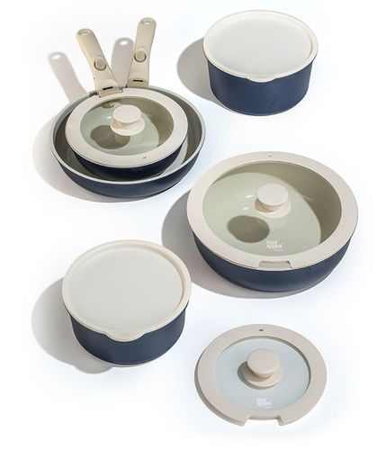 סט סירים 12 חלקים עם ידית נשלפת FLEXI כחול