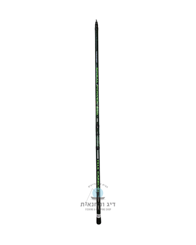 חכת בולונז קרבון 6 מטר דגם Siweida Spiral Power עם טבעות, צבע ירוק כהה, לדיג בים ובכנרת.