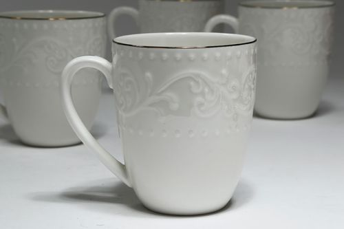 סט 6 מגים פורצלן פס זהב NEW BON CHINA