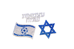 קישוטי שולחן אלבד מנצנץ כחול-כסף - 12 יח