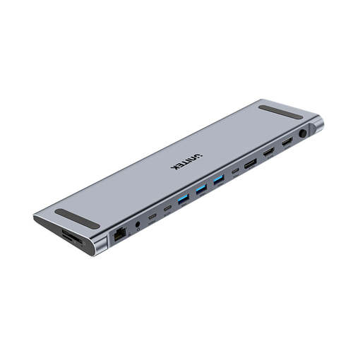 תחנת עגינה אוניברסלית Unitek uHUB15+ USB-C Triple 4K KVM Docking Station