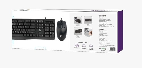 סט מקלדת ועכבר חוטי  צבע שחור Protec DM509