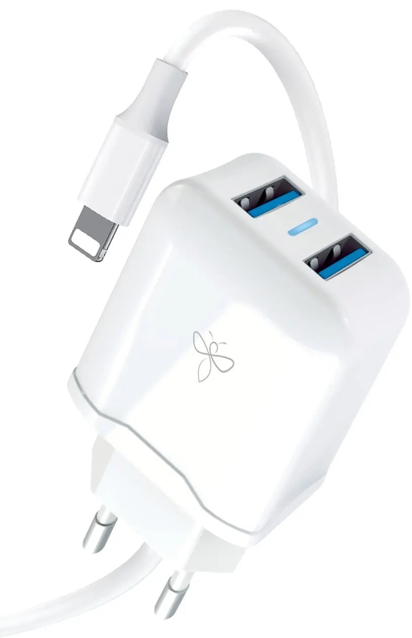 מטען 2.4A עם כבל USB Lightning מבית BeeTech