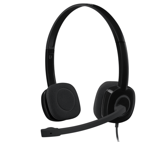 אוזניות חוטיות עם מיקרופון Logitech H151 981-000589 Stereo Headset 