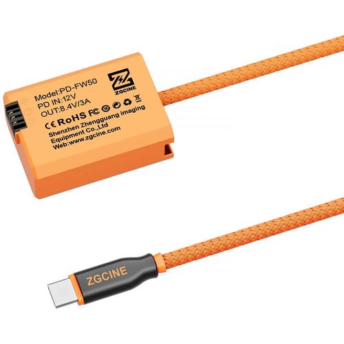 כבל סוללת דמה USB-C ל-ZGCINE Sony NP-FW50