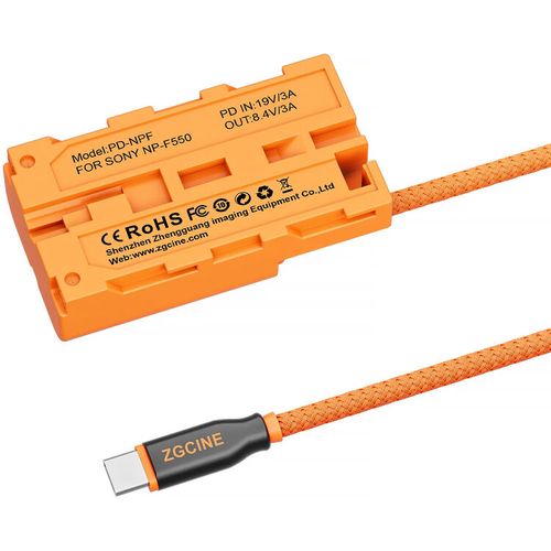 כבל סוללת דמה USB-C ל-ZGCINE Sony NP-F