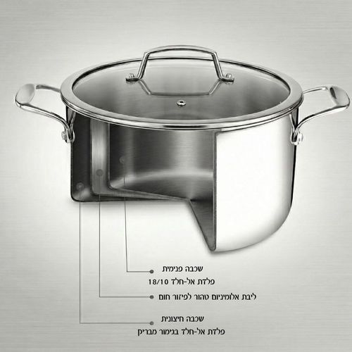 סיר נירוסטה 7.2 ליטר מסדרת Q מבית Food appeal