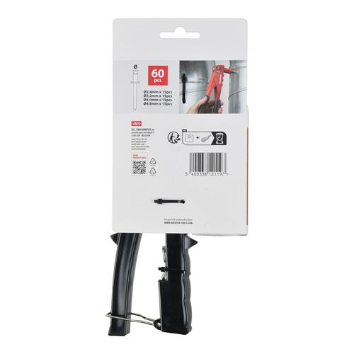 אקדח ניטים + סט 60 ניטים  106 KRTH62601, RIVETING PLIERS ECO - 60 PCS