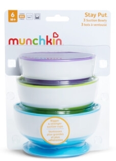 סט 3 קערות אוכל ואקום מנצ'קין munchkin