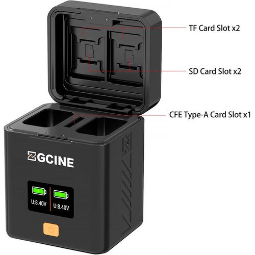קייס טעינה לזוג סוללות ZGCINE Canon LP-E17