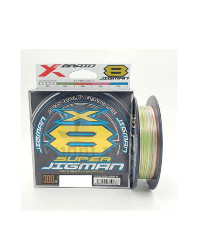 סליל חוט בד YGK Super Jigman X8 300M צבעים משתנים לדיג מקצועי.