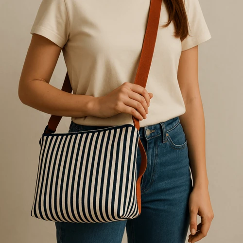 תיק תרמי יומיומי פסים כחול לבן | Everyday Tote