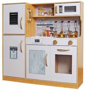 מטבח ילדים עם מקרר, מדיח, כיור, כיריים עם מגוון כלי בישול - נועם
