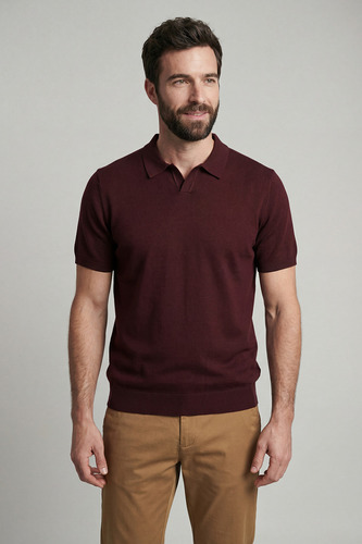 חולצת POLO KNIT בורדו