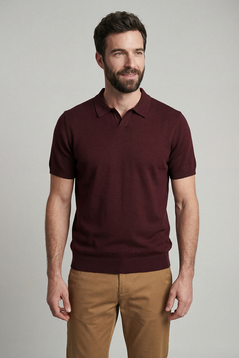 חולצת POLO KNIT בורדו