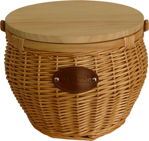 צידנית קש לטיולים | Round Wicker