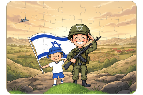 פאזל יום העצמאות לילדים - 40 חלקים