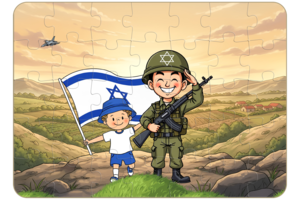 פאזל יום העצמאות לילדים - 40 חלקים