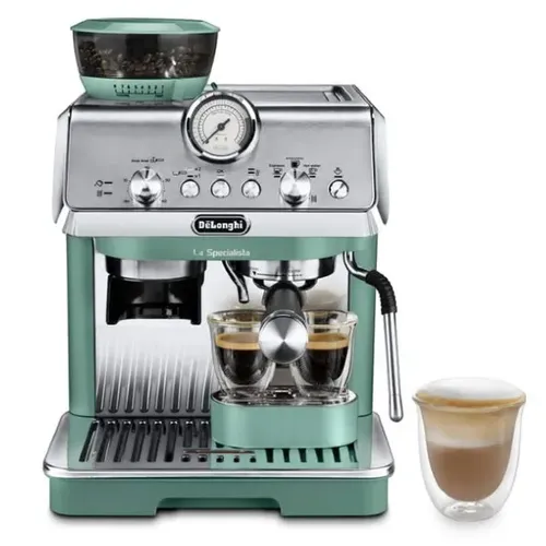 מכונת קפה ידנית Delonghi EC9155.GR כולל מקציף קיטור - צבע ירוק שנתיים אחריות ע