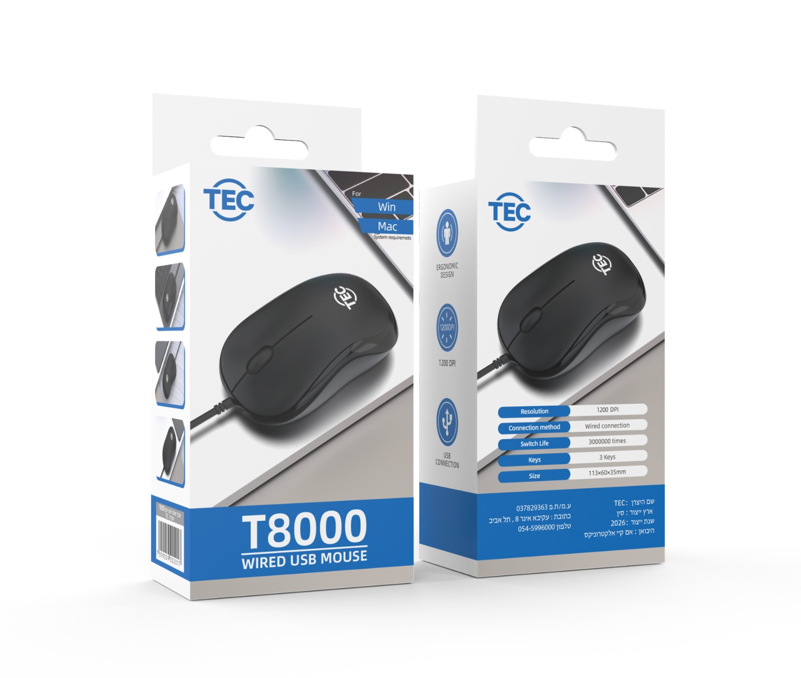 עכבר חוטי TEC T8000