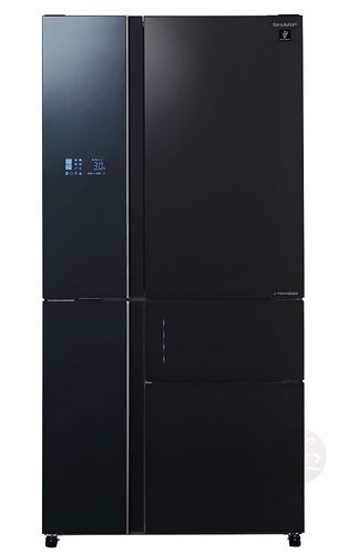 מקרר 5 דלתות מקפיא תחתון 661 ליטר נטו Sharp SJ-9731 עם התקן שבת מובנה - גימור זכוכית שחורה אחריות ע