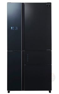מקרר 5 דלתות מקפיא תחתון 661 ליטר נטו Sharp SJ-9731 עם התקן שבת מובנה - גימור זכוכית שחורה אחריות ע"י היבואן הרשמי