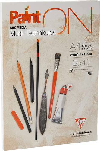 בלוק ציור Mix Media A4 Paint On כתום פיינט-און 40 דפים 250 גרם