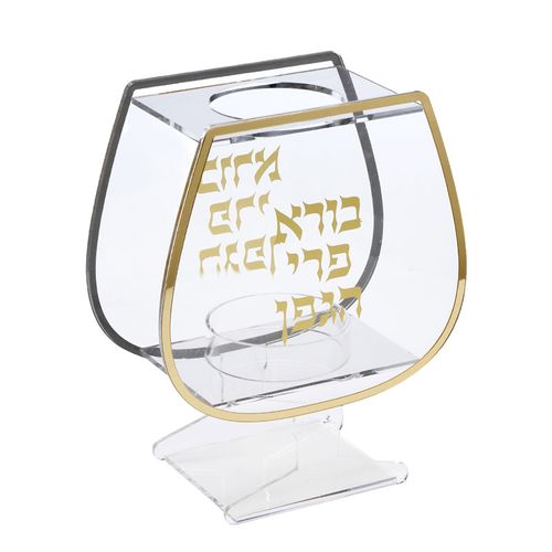 מעמד יין אקריליק פס זהב דגם גביע