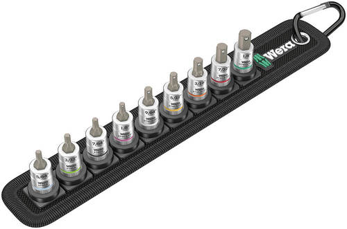 סט בוקסות אלן 1/4 אינצ'י 9 יח' במנשא חגורה HEX PLUS HF