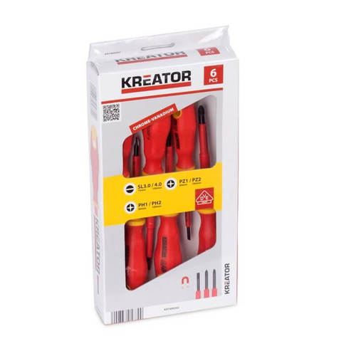 סט מברגים מבודד 6 יח' 1000V מקצועי קריאטור KRT400202