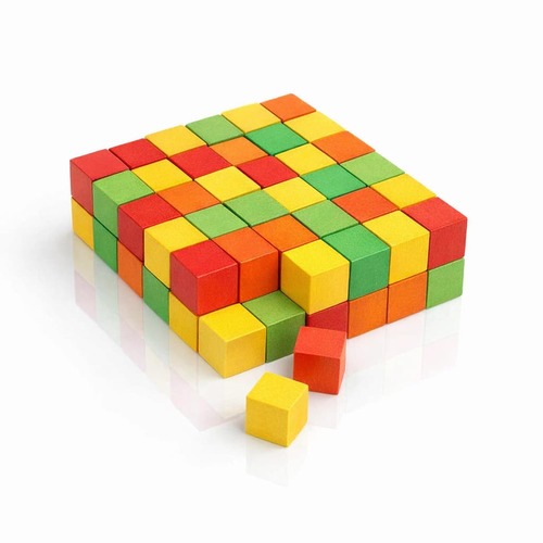 קוביות עץ צבעוני  1.5/1.5 ס