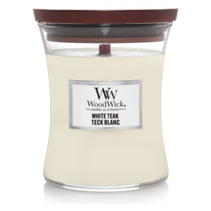 נר ריחני - Woodwick Candle White Teak 275G