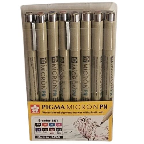 סט 8 טושים צבעוניים פיגמה PIGMA Micro PN