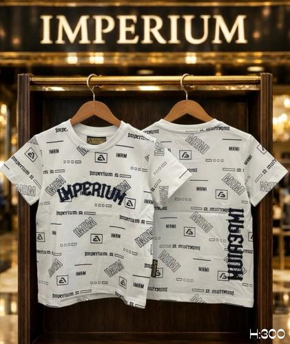 חולצת טי מעוצבת לבנים מבית המותג IMPERIUM - לבן עם הדפסי לוגו