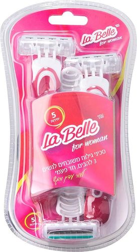 LA BELLE סכיני גילוח חד פעמי חמישייה